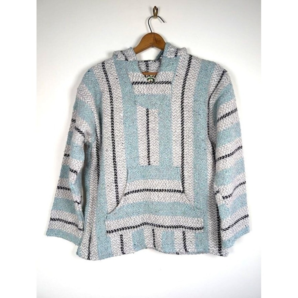 Baja Joe Hoodie Size Medium Drug Rug Hippie Beach Boho Poncho‎ Mexican Festival